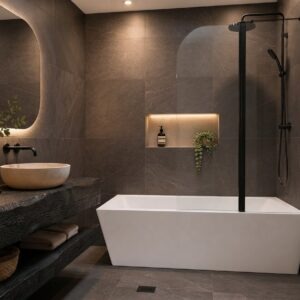 Fix and Swing Bath Screen -Black