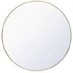 Round Brushed Brass Framed Mirror